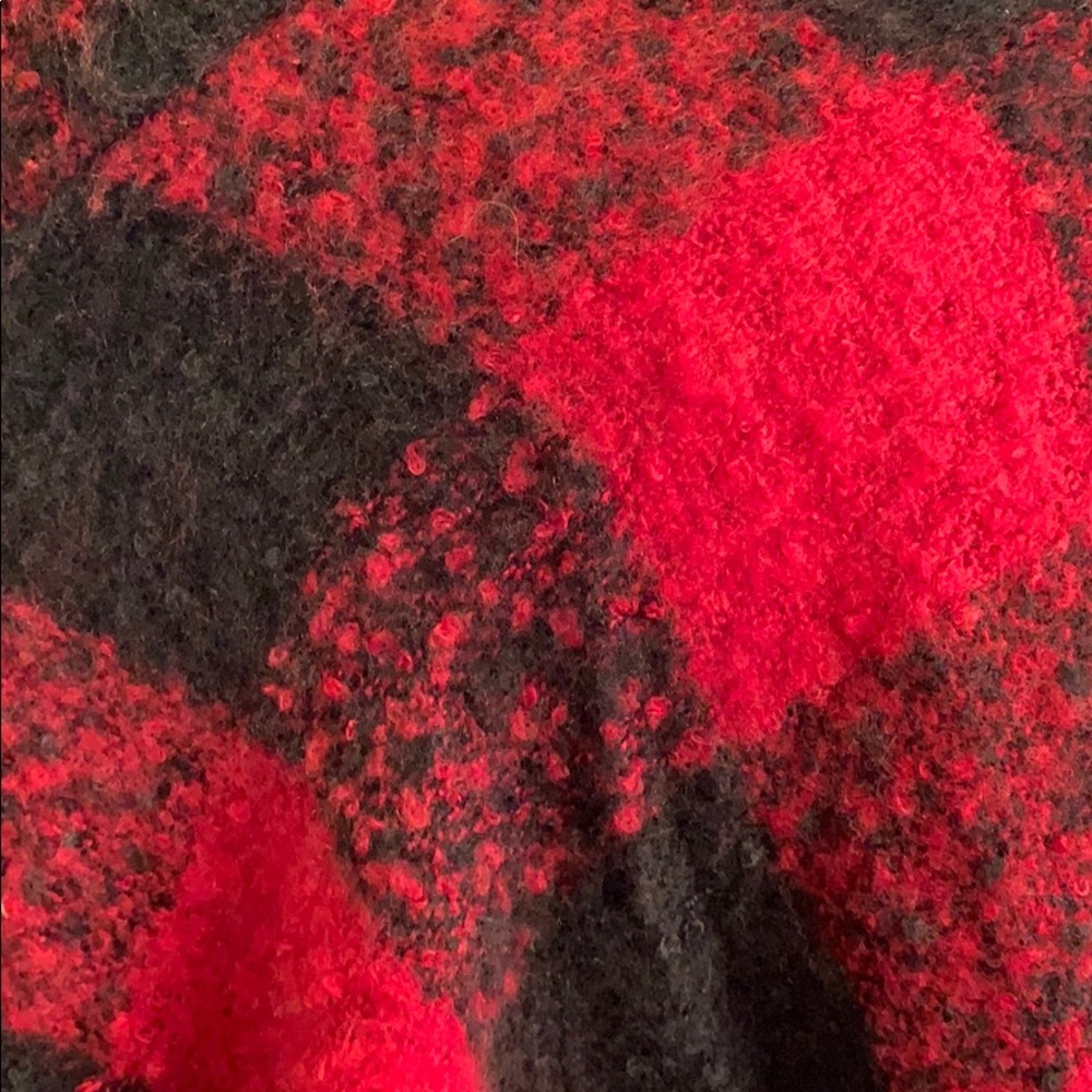 LAST 1 🔥 2 Tone Buffalo Plaid Long Fringe Poncho - Picture 10 of 10